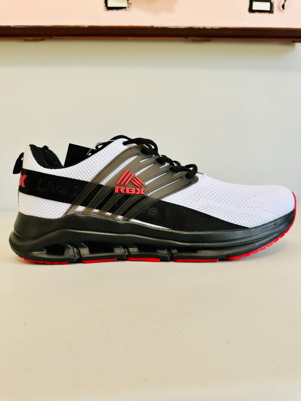 NEW RBX LIVE LIFE ACTIVE BLACK AND WHITE MESH UPPER SNEAKERS SIZE 11 - Picture 3 of 10